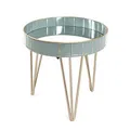 Produktbild: HAKU Möbel Beistelltisch rund Spiegelglas gold-grau-blau 41,0 x 41,0 x 40,0 cm, 1 St.