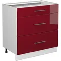 Produktbild: Badschrank Fame-line, Bordeaux Hochglanz, 80 X 81.6 Cm Mit 3 Schubladen, Ohne Arbeitsplatte Vicco