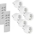 Produktbild: SEC24 HAF760S2 Funksteckdosen mit Fernbedienung, 3680 Watt Funksteckdose,Programmierbar Schaltbare Steckdose (6) mit Fernbedienung (2), für Innen