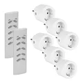 Produktbild: SEC 24 Funksteckdosen mit Fernbedienung,3680 Watt Funksteckdose,Programmierbar Schaltbare Steckdose,6 Steckdosen mit 2 Fernbedienung,für Innen Weihnachtsschmuck und Haushaltsgeräte,Weiß