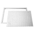 Produktbild: VEVOR Schachtabdeckung mit Rahmen 50 x 50 cm, Quadratischer Schachtdeckel Klärgrubendeckel, Hochbelastbarer Rutschfester Gullydeckel aus Kohlenstoffstahl für Abflussrinne, für Gehwege Gärten Höfe