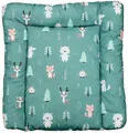 Produktbild: TupTam Baby Wickeltischauflage mit Baumwollbezug Gemustert, Farbe: Wald/Fuchs/Reh/Igel/Bärchen/Grün, Größe: 70 x 60 cm