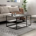 Produktbild: [en.casa] Couchtisch Solund Beistelltisch Metall Schwarz Wohnzimmertisch mit Stauraum 90 x 60 x 45 cm Sofatisch rechteckig Kaffeetisch