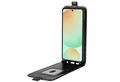 Produktbild: Wigento Handyhülle Für Samsung Galaxy S25 FE 5G Kunstleder Flip Schutz Hülle Schwarz, Vertikales Flip Kunst-Leder Handyhülle mit Kartenfach