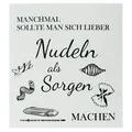 Produktbild: House of Emotions Spüllappen Nudeln - Nachhaltige Putzlappen und Küchenhelfer - Weiß, Schwarz, Motiv - Cellulose, Baumwolle - Klein