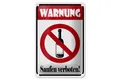 Produktbild: Femer GmbH Metallschild Hinweis 12x18cm Warnung Saufen verboten, (1 St), gewölbte Oberfläche, abgerundete Ecken, umgeschlagene Kanten