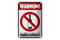 Produktbild: Blechschild Hinweis 12x18cm Warnung Saufen verboten Metall deko Schild