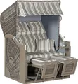 Produktbild: Sonnenpartner Rustikal 285 Z Sun Edition 2-Sitzer Strandkorb 3/4 Liegemodell grau