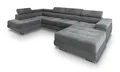 Produktbild: Masseno Ecksofa CASONE L-S mit Schlaffunktion U-Form, Sofa mit Bettkasten, Wohnzimmersofa, Couch, Soffa, Bettsofa, Couchgarnitur- Grau, Monolith 85