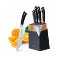 Produktbild: BEM 6-tlg. Master Chef Messerblock mit Messer und Schärfer - Messerset mit Block inkl. Kochmesser, Brotmesser, Gemüsemesser, Aufschnittmesser, Universalmesser