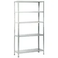 Produktbild: SCHULTE REGALWELT Stecksystem-Grundregal, BxHxT: 100 x 190 x 40 cm, 5 Böden, Stahl - silberfarben