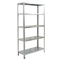 Produktbild: SCHULTE Regalwelt Steckregal mit 5 PowerMAX Fachböden, 65 kg Tragkraft, 190x100x40 cm (HxBxT), verzinkt, Lagerregal, Werkstattregal, Kellerregal, Garagenregal, Metallregal