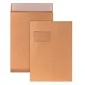 Produktbild: Faltentasche Din C4 229 X 324 Mm (b X H) Mit Fenster 120g/m2 Mit Haftklebung Kraftpapier Braun 200 St./pack.