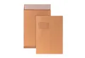 Produktbild: Versandtasche Faltentasche 00014065 C4 Klotzboden mit Fenster haftklebend 120g braun
