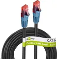 Produktbild: goobay 94396 Outdoor Patchkabel CAT 6 Kabel / 2fach PE Mantel Wasserdicht / RJ45 Stecker Ethernet Kabel / Außenbereich Netzwerkkabel 60m / Schwarz / LAN Kabel 60m
