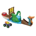 Produktbild: Hot Wheels Monster Trucks Sumpfattacke Spielset - Farbwechsel-Truck, Krokodil, Boot, Warmwassertasse, für Kinder ab 4 Jahren, HGV14