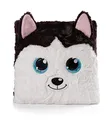 Produktbild: Kissen GLUBSCHIS Husky Barkley 30x30cm weiß-schwarz figürlich - Flauschiges Kuscheltierkissen für Jungen, Mädchen, Babys und Kuscheltierliebhaber – ideal für Zuhause, Kindergarten oder unterwegs