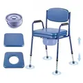 Produktbild: VEVOR Nachttoilettenstuhl 181 kg belastbar, Toilettensitzerhöhung mit gepolsterter Sitzfläche & Rückenlehne, abnehmbarer 5 L Eimer, höhenverstellb
