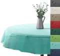 Produktbild: Outdoor Tischdecke Gartentischdecke wasserfest wetterbeständig rutschfest waschbar Outdoortischdecke Weichschaum Garten Balkon Camping Party Tischdeko Typ883 Mint 160 cm rund