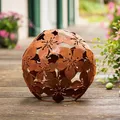 Produktbild: Kugel Edelrost Design Blumen Antik Chic Ø 24 cm Gartendekoration  Beet Terrasse
