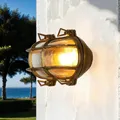 Produktbild: Licht-Erlebnisse Messing Wandleuchte IP64 Außenbereich edel SKIATHOS Maritime Lampe Schiffslampe Haustür Terrasse