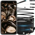 Produktbild: Endoskopkamera mit IP67 6 LED Handy Endoskop Micro-USB Typ-C Wasserdichte HD Rohrkamera Halbsteife Kabel Inspektionskamera Haken Magnet Android Retoo
