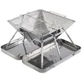 Produktbild: GROENBERG Holzkohlegrill ELDFELL, tragbarer Faltgrill, Edelstahl, Grillfläche 30 x 30cm