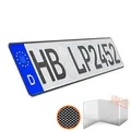 Produktbild: KFZ Kennzeichen 1 Stück 52cm x 11cm in Carbon Optik Nummernschild Auto 520mm x 110mm Wunschkennzeichen DIN Autokennzeichen Fahrradträger Anhänger LKW Wunschprägung amtliches Autoschild