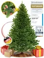 Produktbild: ArtiTree Künstlicher Weihnachtsbaum 180 cm – 100 % Spritzguss Nordfichte | Premium Tannenbaum naturgetreu inkl. FSC-Holzständer & Aufbewahrungstasche
