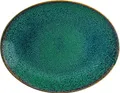 Produktbild: Bonna 2x Ore Mar Moove Platte oval 36x28cm 2,5cm hoch Grün Braun Porzellan OMRMOV36OV Servierplatten Speiseteller Essteller Geschirr