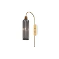 Produktbild: Wandleuchte Glas Metall Gold Grau Schlafzimmer T:26,5 cm E14 Wandlampe blendarm