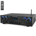 Produktbild: Pyle Amplifier, 800W Bluetooth Verstärker – 4-Kanal Mini Amp mit MP3, USB, AUX, SD, Mikrofon, FM, RCA, Reverb/Delay – Stereo für Heimkino, Studio & Theater