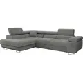 Produktbild: MIRJAN24 Ecksofa Torezio, Stilvoll Eckcouch mit Bettkasten und Schlaffunktion, Moderne Schlafsofa (Manila 16, Seite: Links) - Grau/Silber