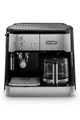 Produktbild: De'Longhi Kombikaffeemaschine BCO 421.S – Kaffeemaschine mit Espresso-Siebträger und Filterkaffee-Funktion inkl. Milchaufschäumdüse, Glaskanne & Wasserfilter-System, 1 l, Edelstahl/Schwarz, single