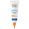 Produktbild: Garnier Sonnenschutz Serum mit LSF50+ für sensible Haut, Wasserfeste Sonnencreme für Gesicht und Körper, Rückstandslose, nicht fettende Formel mit Ceramiden, Ambre Solaire Sensitive expert+, 1x 125 ml