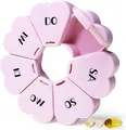Produktbild: MOLN HYMY Niedliche wöchentliche Pillendose, 7 Tage, runde Pillendose mit Blumen