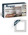Produktbild: Kopp MILANO 1-fach Abdeckrahmen in Weiß - 8,0 x 8,0 cm - Rahmen für Steckdosen & Schalter - Stilvoller Steckdosenrahmen aus Kunststoff - Hochwertiger Lichtschalter-Rahmen