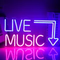 Produktbild: Wanxing Live Music Neon Schild Musik Neon Sign Leuchtreklame Music Neonlicht Schriftzug Led Schild Buchstaben Musik Neon Led Leuchtschild für Bierbar,Musikstudio,Schlafzimmer,Wanddekoration,Party,Club