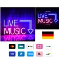 Produktbild: Live-Musik-Neon-Schild | Warmweißes Licht | Wandmontage