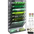 Produktbild: IOUGDSEC A4-Netz-Hängeregal für Zeitschriften, Dokumente, Aufbewahrung, Briefablagen, Schreibtisch-Organizer Mit 9 Etagen, Robustes Metallgeflecht