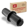 Produktbild: LouMaxx Bodenträger 5mm 40 Stück in Schwarz – Einlegeboden Halter - Regalstifte 5mm - Bodenträger für Einlegeböden - Regalbodenträger aus massivem Stahl