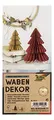 Produktbild: folia 49213 - Wabendekor Berry XMAS Trees, Weihnachtsanhänger 2er Set, Höhe ca. 20 und 13 cm, faltbare Weihnachtsdeko für innen, Rot / Beige