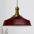 Produktbild: bamyum Asletl Long-Knob Hängelampe Industrial Vintage Ø41cm, Küchenlampe Hängend, Pendelleuchte Esstisch, Wohnzimmerlampe Burgenderrot Metall