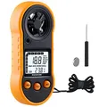 Produktbild: Digitaler Windmesser, Luftdurchflussmesser mit Windtemperaturwerkzeug -10 ° C ~ 45 ° C,Anemometer zur Messung der Luftstromgeschwindigkeit, Windmesser zum Segeln/Surfen/Angeln/Drachen - Gelb