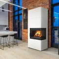 Produktbild: Kamineinsatz KRATKI Simple Box 8 kW Ø200 Weiß, Holzofen modern BImSchV 2 -rechts