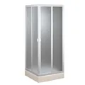 Produktbild: ECK-DUSCHKABINE 90x90 CM IN PVC CRILEX ACRYL MIT 2 ZENTRALEN GLEITTÜREN