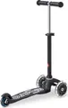 Produktbild: Micro Kinderroller Deluxe ECO LED schwarz - nachhaltiger Roller mit LED Rädern