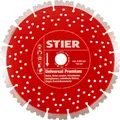 Produktbild: STIER vielseitige Diamanttrennscheibe Universal Premium, Durchmesser 400mm, Bohrung 20 / 25,4mm, spezielle Verzahnung für präzises Trennen von Beton und Ziegel