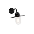 Produktbild: Qazqa Modern außen Wandleuchte, Außenlampe, Wandlampe für den Garten - Kansas - Schwarz, max. 60W, Geeignet für LED, 29.4cm, IP44, Rund