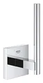 Produktbild: GROHE Start Cube, Ersatzrollenhalter WC zur Aufbewahrung ohne Bohren (Ersatz Klopapierhalter klebbar, Kleber separat kaufen, zum Bohren geeignet, mit Schrauben & Dübel), eckig, chrom, 40979000
